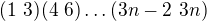$(1\ 3)(4\ 6) \dots (3n-2\ 3n)$