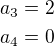 $a_3=2\nla_4=0$