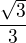 $\frac{\sqrt3}{3}$