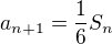 $a_{n+1}=\frac16S_n$