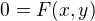 $0 = F(x, y)$