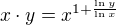 $x\cdot y=x^{1+\frac{\ln y}{\ln x}}$