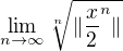 $\lim_{n \to \infty} \sqrt[n]{\|\frac{x}{2}^n\|}$