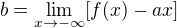 $b=\lim_{x\to-\infty }[f(x)-ax]$