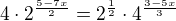 $4\cdot2^{\frac{5-7x}{2}}=2^{\frac{1}{2}}\cdot 4^{\frac{3-5x}{3}}$