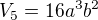 $V_5=16a^3b^2$