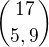 ${17\choose 5,9}$