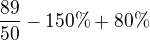 kopírovat do textarea $\frac{89}{50}-150\% +80\% $