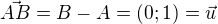 $\vec{AB}=B-A=(0;1)=\vec{u}$