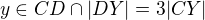 $y\in CD \cap |DY| = 3|CY|$