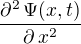 $\frac{\partial^2\,\Psi (x,t)}{\partial \,x^2 } $
