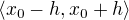 $\langle x_0 - h, x_0 + h\rangle$