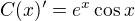$C(x)'=e^x\cos x$