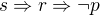 $s\Rightarrow r\Rightarrow \neg p $