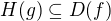 $H(g) \subseteq D(f)$