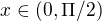 kopírovat do textarea $x\in (0, \Pi /2)$