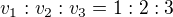 $v_1:v_2:v_3=1:2:3$