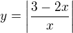 $y=\left|\frac {3-2x}{x}\right|$