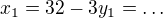 $x_{1}=32-3y_{1}=\ldots $