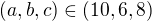 kopírovat do textarea $(a,b,c)\in(10,6,8)$
