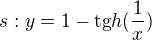 $s:y=1-\text{tg}h(\frac{1}{x})$