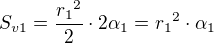 kopírovat do textarea $S_{v1} = \frac{{r_1}^2}{2} \cdot 2\alpha_1 = {r_1}^2\cdot \alpha_1$