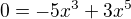 $0 =- 5x^{3} + 3x^{5}$