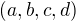 $(a, b, c, d)$