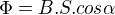$\Phi = B.S.cos\alpha $