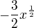 kopírovat do textarea $-\frac{3}{2}x^{\frac{1}{2}}$
