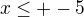 kopírovat do textarea $x\le +-5$