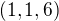$(1,1,6)$