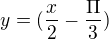 kopírovat do textarea $y=(\frac{x}{2}-\frac{\Pi }{3})$