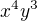 $x^{4}y^{3}$