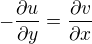 kopírovat do textarea $-\frac{\partial u}{\partial y}=\frac{\partial v}{\partial x}$