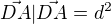 $\vec {DA}|\vec {DA}=d^2$