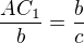 $\frac{AC_1}{b}=\frac{b}{c}$