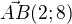 $\vec{AB}(2;8)$
