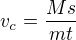kopírovat do textarea $v_c=\frac {Ms}{mt}$