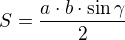$S=\frac{a\cdot b\cdot\sin\gamma}{2}$