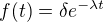 $f(t) = \delta e^{-\lambda t}$