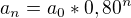 $a_{n}=a_{0}*0,80^n$