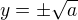 $y=\pm \sqrt{a}$