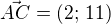 $\vec{AC}=(2;\,11)$