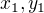 $x_{1}, y_{1}$