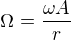 kopírovat do textarea $\Omega =\frac{\omega A}{r}$