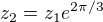 $z_2=z_1e^{2\pi/3}$