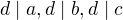 $d\mid a,d\mid b,d\mid c$