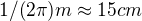 $1/(2\pi)m\approx 15cm$