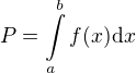$P=\int\displaylimits_a^b f(x)\d x$